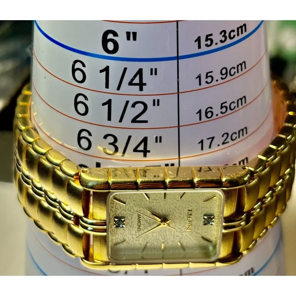 Vintage Elgin Diamond Quartz Tank Watch - New Battery - FM846B